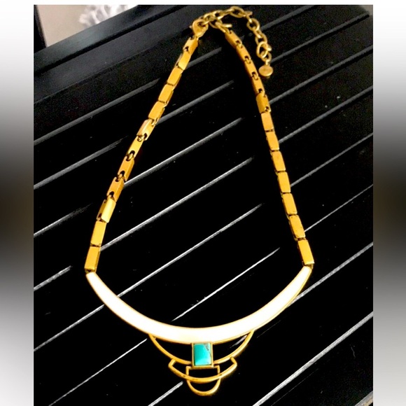 Stella & Dot Gold Necklace with Turquoise Accent - Picture 1 of 4